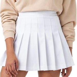 Women’s High Waisted Pleated White Golf Skirt